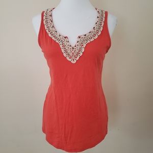 Merona Coral Beaded Tank